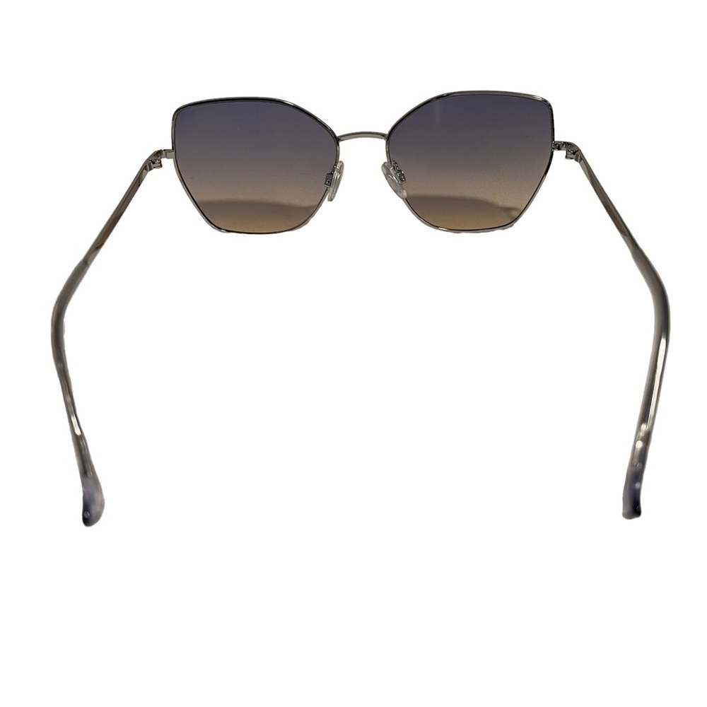Butterfly Shaped Women's Fashion Silver Frame/Purple Grey Ombré Sunglasses - Picture 5 of 6